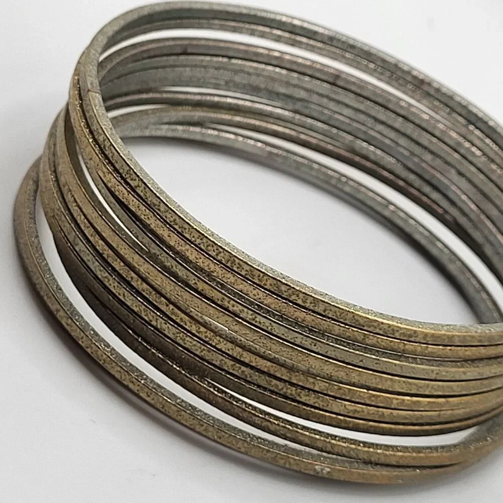 Set of 9 Gold Bangle Bracelet 2.75in
